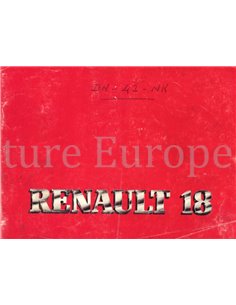 1982 RENAULT 18 OWNERS MANUAL DUTCH