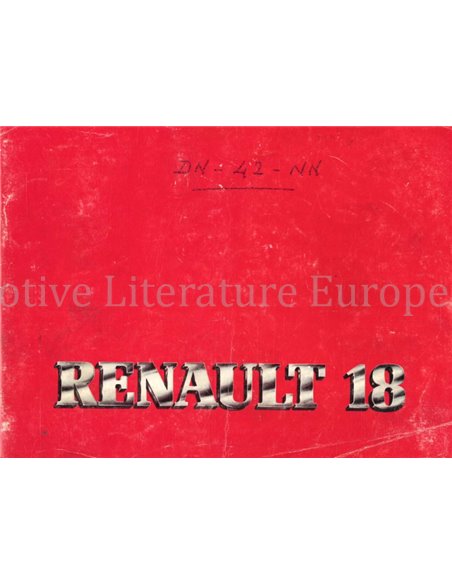 1982 RENAULT 18 INSTRUCTIEBOEKJE NEDERLANDS