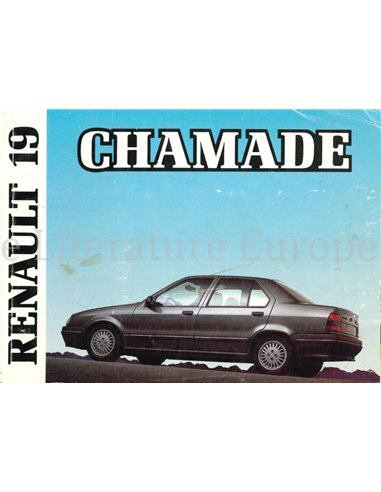 1989 RENAULT 19 CHAMADE BETRIEBSANLEITUNG NIEDERLANDISCH