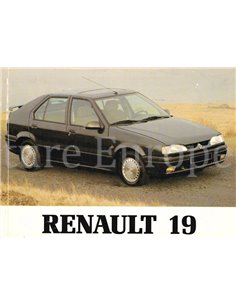 1992 RENAULT 19 BETRIEBSANLEITUNG NIEDERLÄNDISCH