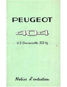 1969 PEUGEOT 404 CAMIONNETTE BETRIEBSANLEITUNG FRANZÖSISCH