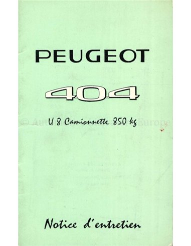 1969 PEUGEOT 404 CAMIONNETTE INSTRUCTIEBOEKJE FRANS