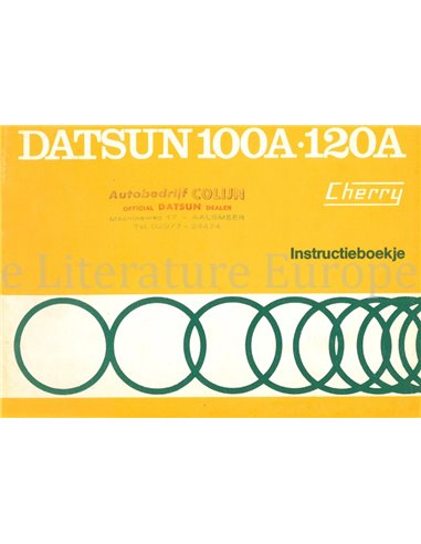 1976 DATSUN 100A | 120A (CHERRY) BETRIEBSANLEITUNG NIEDERLÄNDISCH