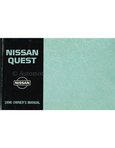 1996 NISSAN QUEST OWNERS MANUAL ENGLISH