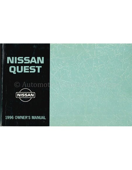 1996 NISSAN QUEST OWNERS MANUAL ENGLISH