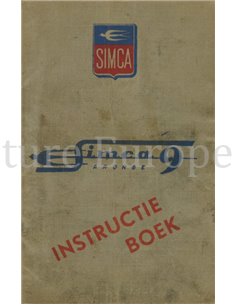 1951 SIMCA 9 ARONDE OWNERS MANUAL DUTCH