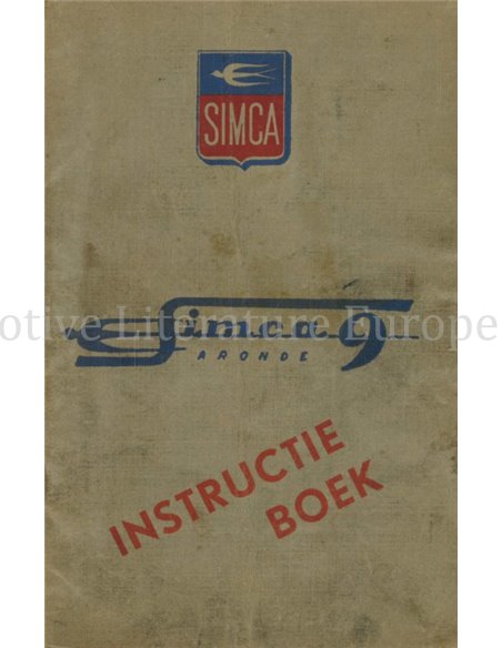 1951 SIMCA 9 ARONDE INSTRUCTIEBOEKJE NEDERLANDS