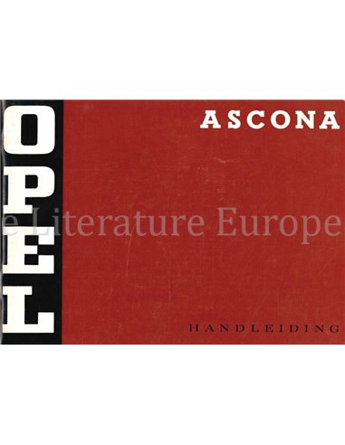 1971 OPEL ASCONA INSTRUCTIEBOEKJE NEDERLANDS