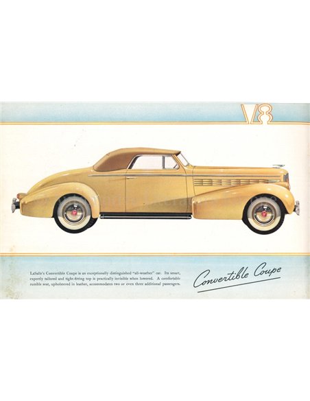 1938 LA SALLE V-8 BROCHURE ENGLISH 