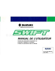 1994 SUZUKI SWIFT BETRIEBSANLEITUNG FRANZÖSISCH