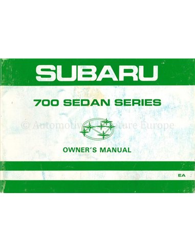 1982 SUBARU 700 SALOON OWNERS MANUAL ENGLISH