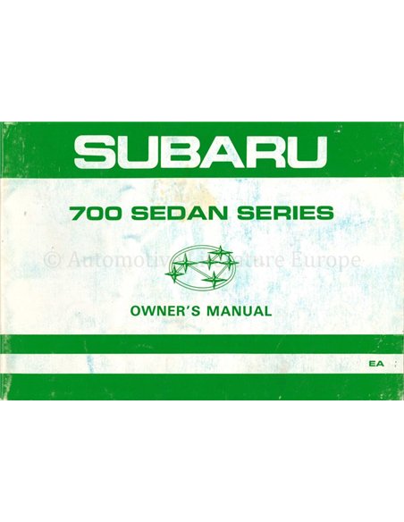 1982 SUBARU 700 SALOON OWNERS MANUAL ENGLISH