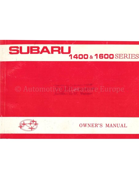 1977 SUBARU 1400 | 1600  BETRIEBSANLEITUNG ENGLISCH 
