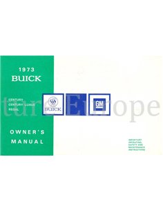 1973 BUICK CENTURY | CENTURY LUXUS | REGAL OWNERS MANUAL ENGLISH