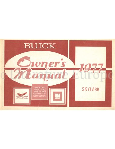 1977 BUICK SKYLARK BETRIEBSANLEITUNG ENGLISCH