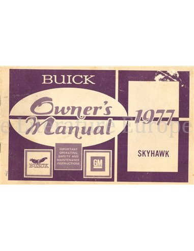 1977 BUICK SKYHAWK BETRIEBSANLEITUNG ENGLISCH