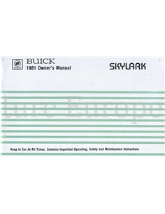 1981 BUICK SKYLARK OWNERS MANUAL ENGLISH