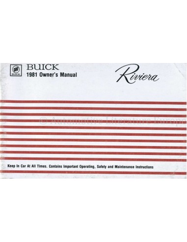 1981 BUICK RIVIERA OWNERS MANUAL ENGLISH