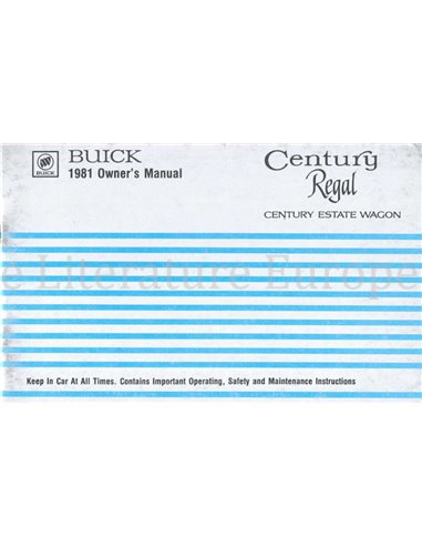 1981 BUICK CENTURY | REGAL | CENTURY ESTATE WAGON BETRIEBSANLEITUNG ENGLISCH