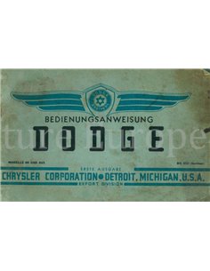 1938 DODGE D8 | D8X INSTRUCTIEBOEKJE DUITS