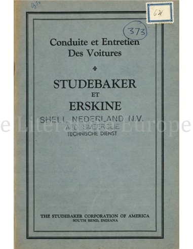 1927 STUDEBAKER | ERSKINE BETRIEBSANLEITUNG FRANZÖSISCH
