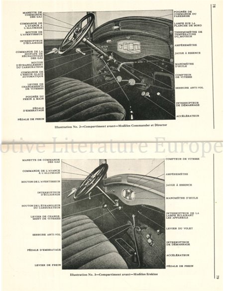 1927 STUDEBAKER | ERSKINE INSTRUCTIEBOEKJE FRANS