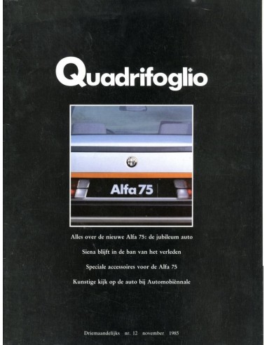 1985 ALFA ROMEO QUADRIFOGLIO MAGAZINE 12 NEDERLANDS
