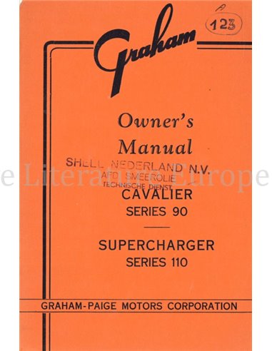 1936 GRAHAM CAVALIER SERIES 90 | SUPERCHARGER SERIES 110 BETRIEBSANLEITUNG ENGLISCH 