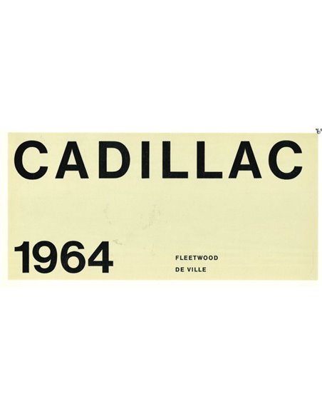 1964 CADILLAC RANGE BROCHURE 