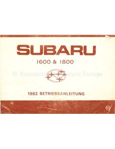 1982 SUBARU 1600 | 1800 OWNERS MANUAL GERMAN