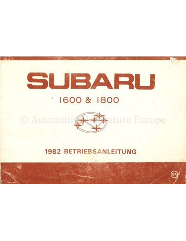 1982 SUBARU 1600 | 1800  SERIES INSTRUCTIEBOEKJE DUITS