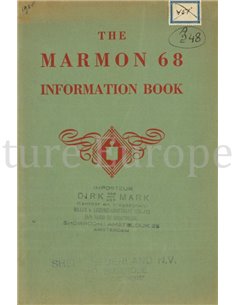 1928 MARMON MODEL 68 INSTRUCTIEBOEKJE ENGELS 