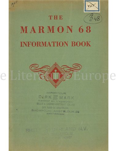 1928 MARMON MODEL 68 INSTRUCTIEBOEKJE ENGELS 