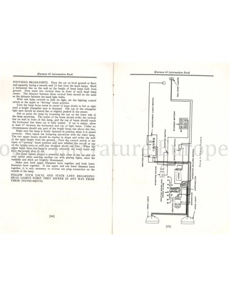 1928 MARMON MODEL 68 BETRIEBSANLEITUNG ENGLISCH 