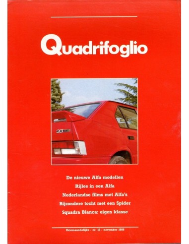 1986 ALFA ROMEO QUADRIFOGLIO MAGAZINE 16 NEDERLANDS