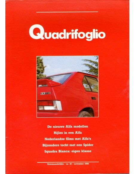 1986 ALFA ROMEO QUADRIFOGLIO MAGAZINE 16 NEDERLANDS