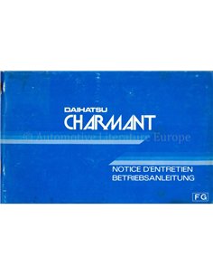 1972 DAIHATSU CHARMANT OWNERS MANUAL FRENCH | GERMAN