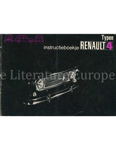 1972 RENAULT 4 INSTRUCTIE | SERVICE BOEKJE NEDERLANDS