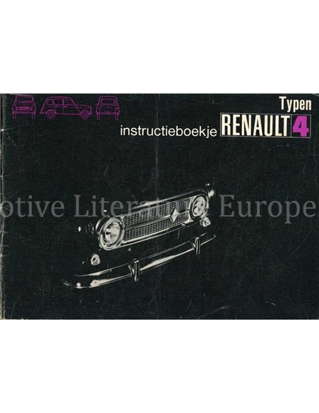 1972 RENAULT 4 BETRIEBSANLEITUNG | SERVICEHEFT NIEDERLÄNDISCH