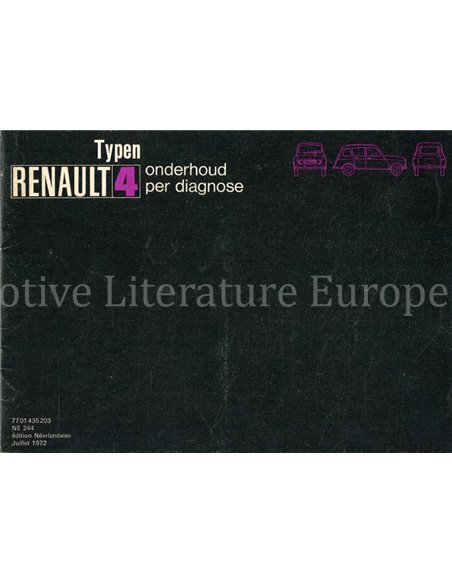 1972 RENAULT 4 INSTRUCTIE | SERVICE BOEKJE NEDERLANDS