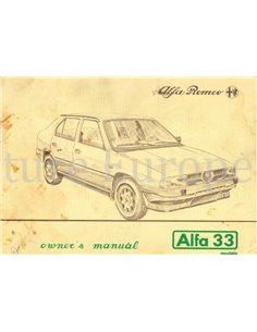 1985 ALFA ROMEO 33 BETRIEBSANLEITUNG ENGLISCH