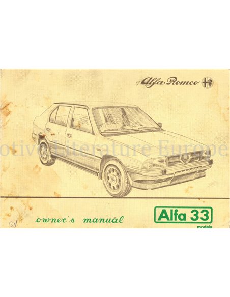 1985 ALFA ROMEO 33 BETRIEBSANLEITUNG ENGLISCH