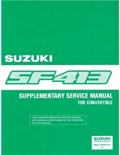 1991 SUZUKI SWIFT WORKSHOP MANUAL SUPPLEMENT ENGLISH