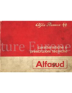 1983 ALFA ROMEO ALFASUD CHARACTERISTICS AND TECHNICAL SPECIFICATIONS HANDBOOK ITALIAN