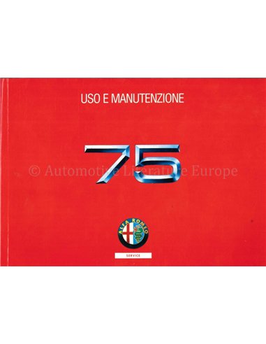1991 ALFA ROMEO 75 BETRIEBSANLEITUNG ITALIENISCH