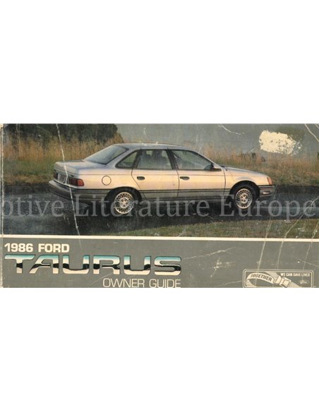 1986 FORD TAURUS OWNERS MANUAL ENGLISH (US)