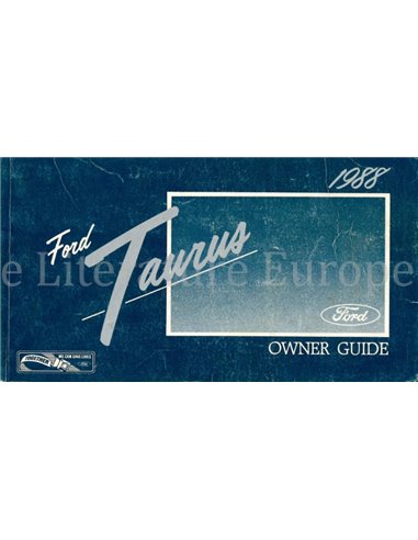1988 FORD TAURUS BETRIEBSANLEITUNG ENGLISCH (USA)