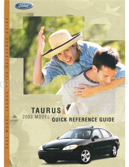 2003 FORD TAURUS BETRIEBSANLEITUNG ENGLISCH (USA)