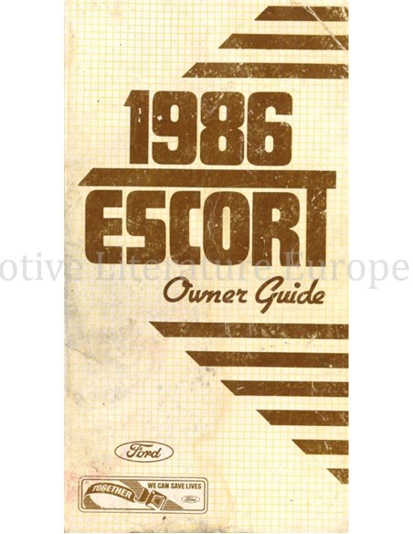1986 FORD ESCORT BETRIEBSANLEITUNG ENGLISCH (USA)