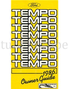1986 FORD TEMPO INSTRUCTIEBOEKJE ENGELS (USA)